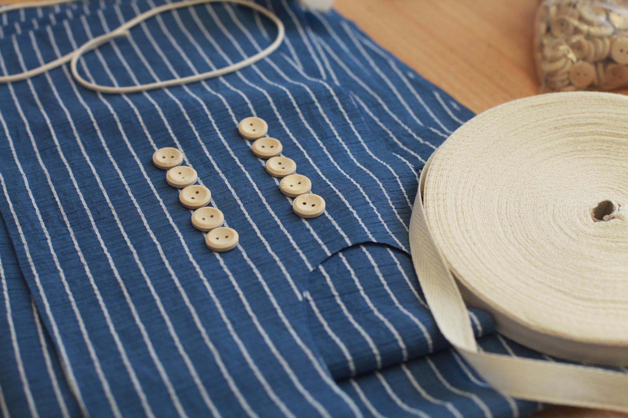 Close-up of embroidered initials on linen